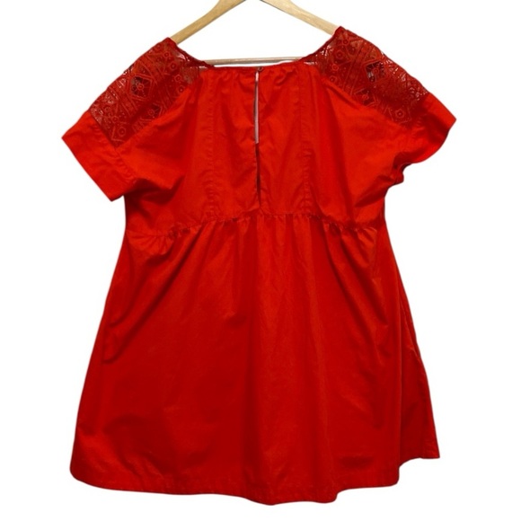 FREE PEOPLE Orange Cotton Mini Dress / Romper Size Large - Picture 2 of 9